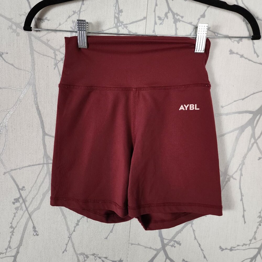AYBL Burgundy Maroon High Rise Athletic Shorts